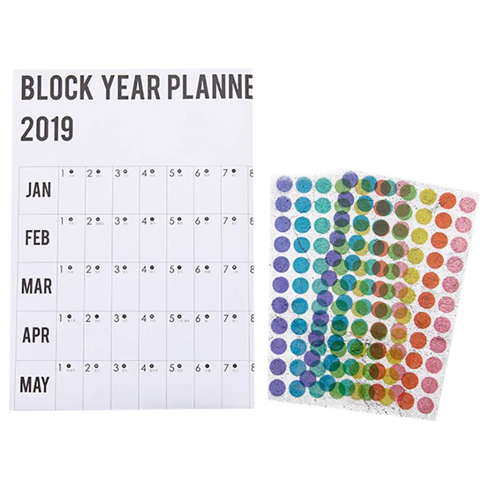 Funpa Wall Calendar 2019 Ultra-Large Creative Annual Calendar Planner Calendar
