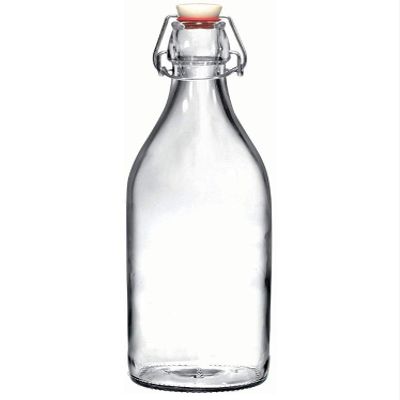 Raincart Imported Glassware Transparent Clear Air Tight Glass Bottle 1 LTR, 1 Piece
