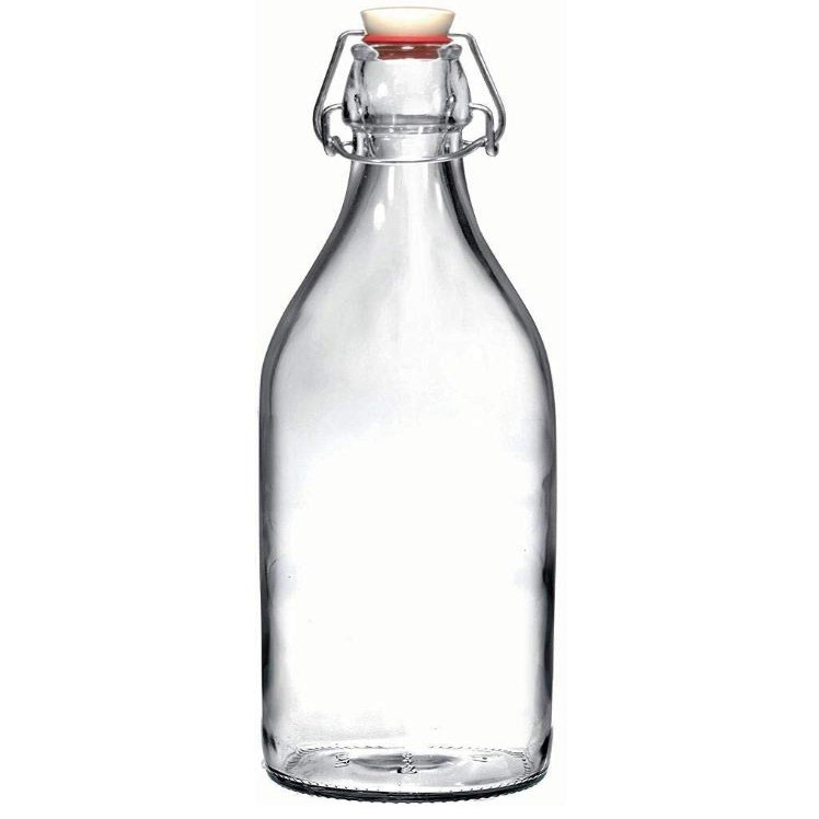 Raincart Imported Glassware Transparent Clear Air Tight Glass Bottle 1 LTR, 1 Piece