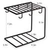 Wood Art Store Rack 6 Hook Mug Holder Countertop Mug Storage Organizer Rack Coffee Cup Drying Rack-Kitchen Hanging Organizer Rack (Black),Iron view 3