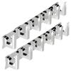 NavaHome Basics Stainless Steel Glossy 6 Pin Cloth Hanger Door Wall Hooks Rail for Hanging Clothes (Silver) (Set of 2 Pc) view 2