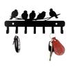 Sehaz Artworks Metal Key Holder for Home | Bird Key Hooks | Key Holder for Home Decor Stylish | Key Stand for Wall (7 Hooks, Black) view 1