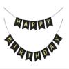 HK balloons Happy Birthday Banner Decoration For Boys, Girls, Boyfriend, Girlfriend, (Black Banner) view 1