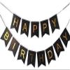 HK balloons Happy Birthday Banner Decoration For Boys, Girls, Boyfriend, Girlfriend, (Black Banner) view 2