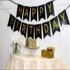 HK balloons Happy Birthday Banner Decoration For Boys, Girls, Boyfriend, Girlfriend, (Black Banner) view 3