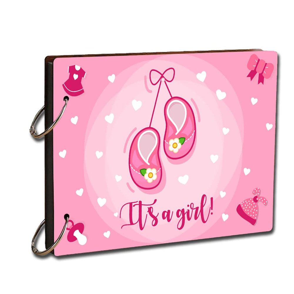 Paper Plane Design Scrapbook Photo Album - Its A Girl Photo Book, Memorable Unique Gift For Mom Kids Babies Craft Picture Scrapbook Diary Album, Size- 9 x 6.5 Inch