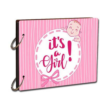 Paper Plane Design Scrapbook Photo Album - Its A Girl Photo Book, Memorable Unique Gift For Mom Kids Babies Craft Picture Scrapbook Diary Album, Size- 9 x 6.5 Inch