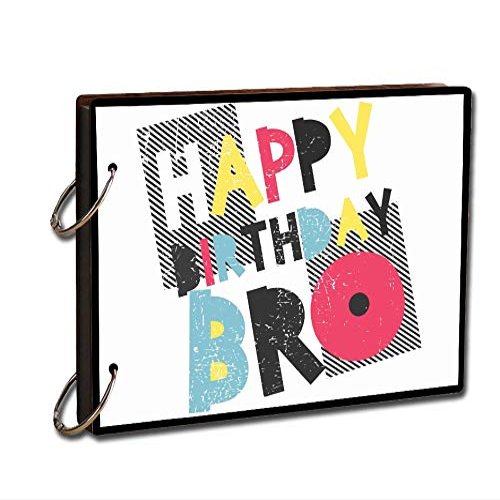 PAPER PLANE DESIGN DIY Happy Birthday Bro Scrapbook Photo Album, Multicolor