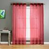 KOSOVO Polyester Striped Grommet Long Door Curtain, Long Door -48-inch X 96-inch, Maroon, Pack of 1 view 2