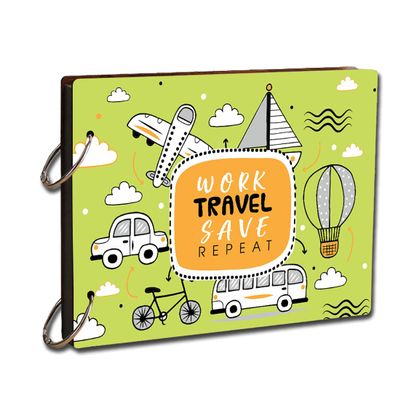 Paper Plane Design DIY Travel Scrapbook Photo Album Diary, Multicolor, 22 cm x 16 cm