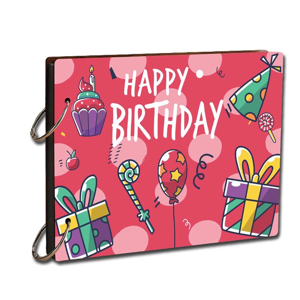 PAPER PLANE DESIGN DIY Scrapbook Photo Album- Happy Birthday (9 x 6 Inch).
