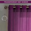 KOSOVO Polyester Striped Grommet Long Door Curtain, Long Door -48-inch X 96-inch, Violet, Pack of 1 view 3