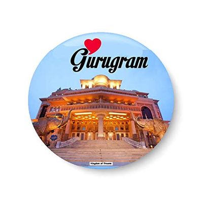 PEACOCKRIDE Love Gurugram I Souvenir l Travel I Fridge Magnet (Metal, Multicolour, 75mm)
