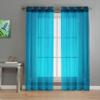 KOSOVO Polyester Striped Grommet Long Door Curtain, Long Door - 48-inch X 96-inch, Turquoise, Pack of 1 view 2