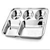Uva World Stainless Steel Lunch Dinner Plate Bhojan Thali 3 in 1 Pav Bhaji Compartments Kitchen & Dining Gifts Accessories Set of 2 view 2
