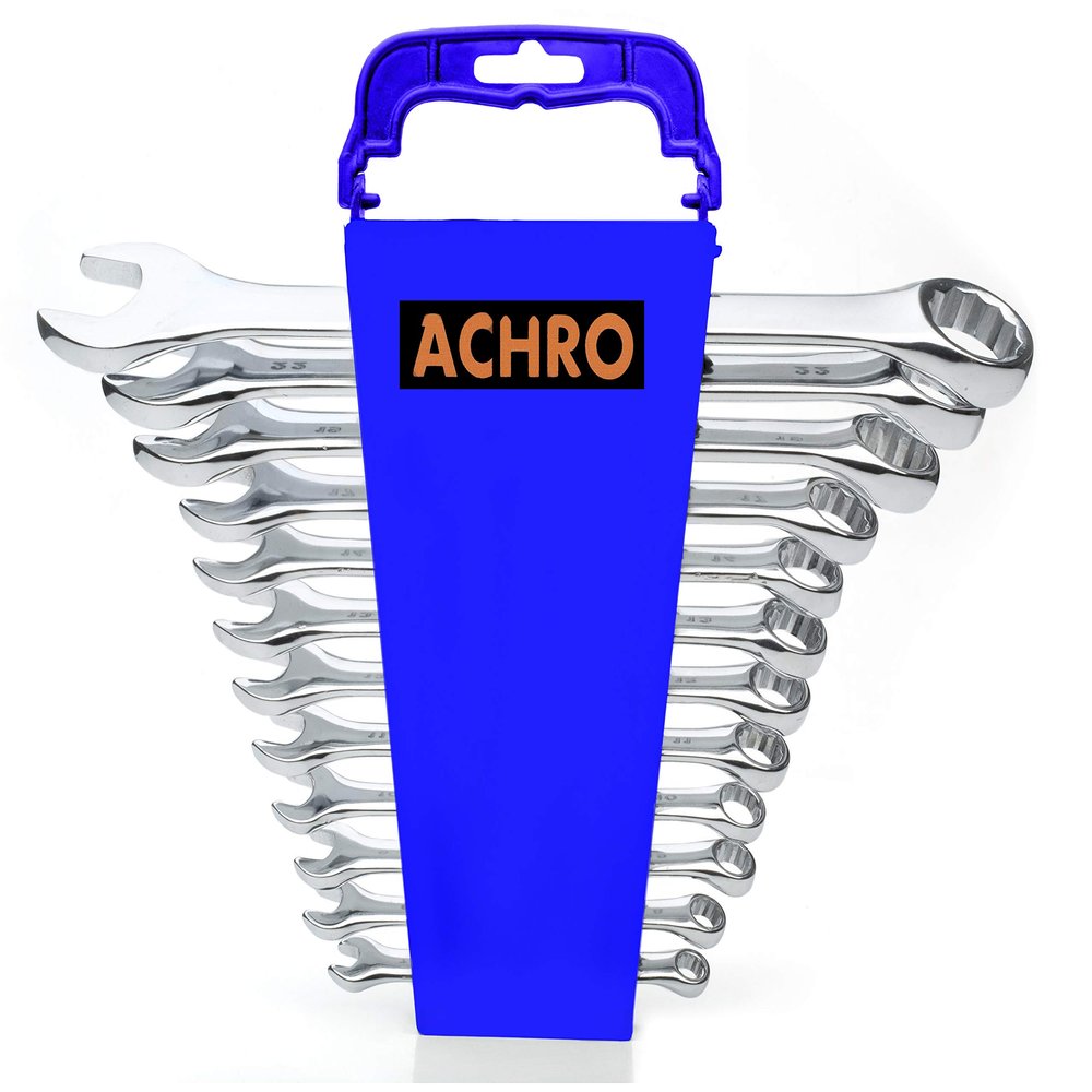 ACHRO Open End 12 pcs Long Combination Spanner Set | Wrench Set/Spanner Set Tools Kit/Tools Kit for Home Use and Professional Spanners (12 Piece)