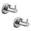 Kamal Full Brass Angle Cock with Wall Flange - Dixy | Wall Mounting | Chrome Finish | Elegant Finish, Anti-Corrosive - Silver (Pack of 2) view 1