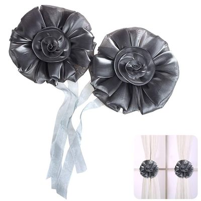 Funpa 1 Pair Curtain Tiebacks Fashion Elegant Curtain Flower Tie Home Decoration