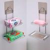 Swadhin Stainless Steel Wall Mount Waterproof Magic Sticker Double Layer Soap Dish for Shower Bathroom Kitchen view 4