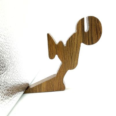 VAH New Standing Boy Design Small Non-Slip Wooden Door Stoppers - to Stop Or Jam The Doors