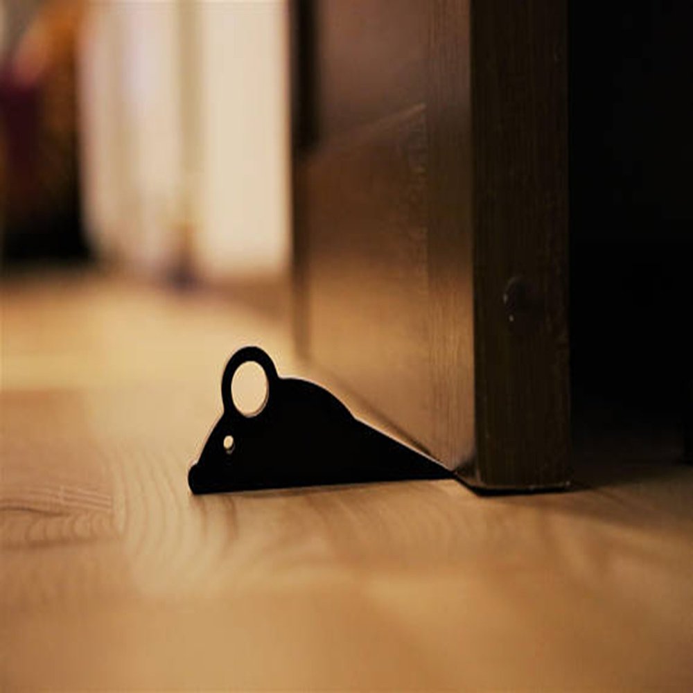 VAH New Mouse Design Small Non-Slip Wooden Door Stoppers - to Stop Or Jam The Doors