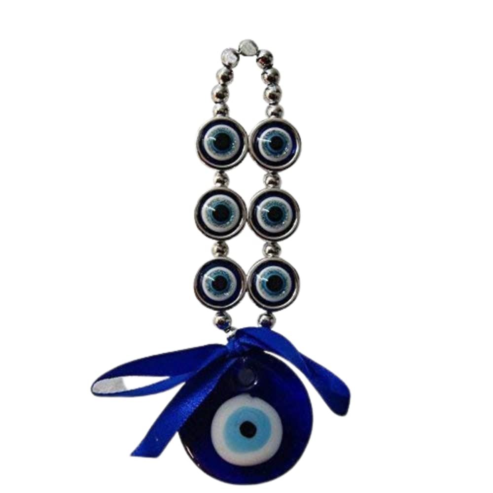 GJ GRAND JHAIJI Glass Vastu Feng Shui Evil Eyes Hanging For Good Luck & Prosperity,Blue