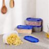Amazon Brand - Solimo Modular Plastic Storage Containers With Lid (Transparent, Set Of 4, 525ml) view 3