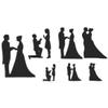 CAKE DECOR Wedding Couple for Valentine's Silhouette Stencil Cake Decorating Cutting Tool (Multicolour) - 7 Piece Set view 1