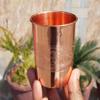 Pure Source India Pure Copper Glass Embossed Design Tumbler Cup for Water Storage, 300 ML. view 3