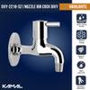 Kamal Full Brass Nozzle Bib Cock with Wall Flange - Dixy (DXY-2216) | Wall Mount Installation | Chrome Finish - Silver (Pack of 2) view 2