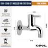 Kamal Full Brass Nozzle Bib Cock with Wall Flange - Dixy (DXY-2216) | Wall Mount Installation | Chrome Finish - Silver (Pack of 2) view 4