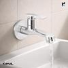 Kamal Brass Bib Cock Vista Tap with Wall Flange  Pack of 2 | Chrome Finish | Solid Brass Body | for Bathroom, Wash Basin, Utility Use | 3-Year Warranty view 2