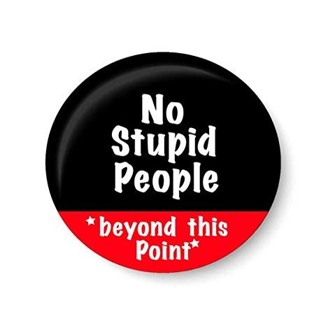PEACOCKRIDE No Stupid People Beyond This Point Fridge Magnet (Metal, Multicolour, 75mm)