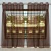 HOME UTSAV 2 Piece Sheer Strip Premium Tissue Net Polyester Curtains for Door 7 Feet, Brown view 3