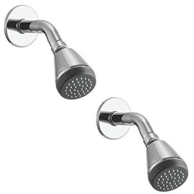 Kamal Alfa Shower Head with Arm & Wall Flange (6 Inch) | Wall Mounted | Wide Spray Coverage & Superior Water Flow (Pack of 2)