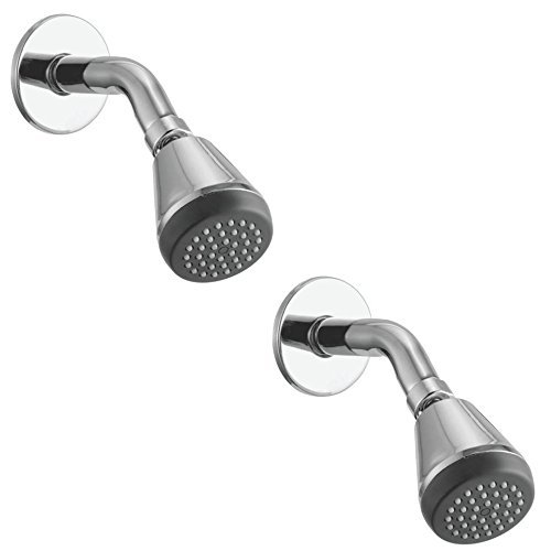 Kamal Alfa Shower Head with Arm & Wall Flange (6 Inch) | Wall Mounted | Wide Spray Coverage & Superior Water Flow (Pack of 2)