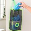 The Creative india Plastic Bag Holder,Hanging Storage Mesh Garbage Dispensers Folding Trash Bags Holder Organizer Recycling Shopping Pocket Hanging Containers for Kitchen Bathroom Office view 1