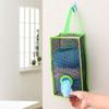 The Creative india Plastic Bag Holder,Hanging Storage Mesh Garbage Dispensers Folding Trash Bags Holder Organizer Recycling Shopping Pocket Hanging Containers for Kitchen Bathroom Office view 4