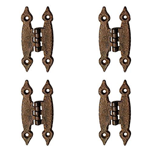 Adonai Hardware Abib Antique Iron H Cabinet Hinge- Rust Living Finish (Supplied as 4 Pieces per Pack)