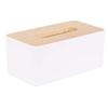 SVK Dream 1pc Square Shape Wooden Cover Plastic Tissue Box Holder | Paper Napkin Holder Case | Tissue Holder Dispenser Organizer for Car Decor Home Room Hotel view 3