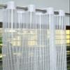 HOME UTSAV 2 Piece Sheer Strip Premium Tissue Net Polyester Curtains for Door 7 Feet, White view 1