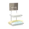 Swadhin Wall Mount Self-Adhesive Stainless Steel Waterproof Kitchen Bathroom Double-Layer Soap Dish Holder, Soap Dish Holder view 1