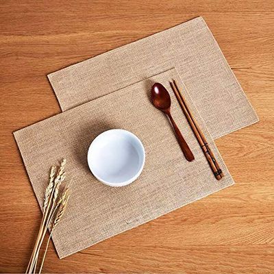 The Home Talk Jute Braided Placemats |Side Table Mats|Best for Bed-Side Table, Center Table, Dining Table, Shelves|Home Decorators|Farm Mats|(Plain, 13" x 19" - Set of 4)