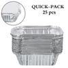 Freshee 250ml Disposable Aluminum Foil Containers with Lids, Pack of 100 (4x25 Pcs) Heavy-Duty Food Grade Trays for Baking, Meal Prep, Catering, Freezer Storage, Oven Safe Recyclable Takeaway Trays view 4