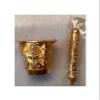 VARNI CREATION Holi Special Ladoo Gopal PICHAKARI(Length : Approx 10cm) with Small Container(Length : Approx 4.5cm) - Golden Color with 1 Free Diamond Specs view 1