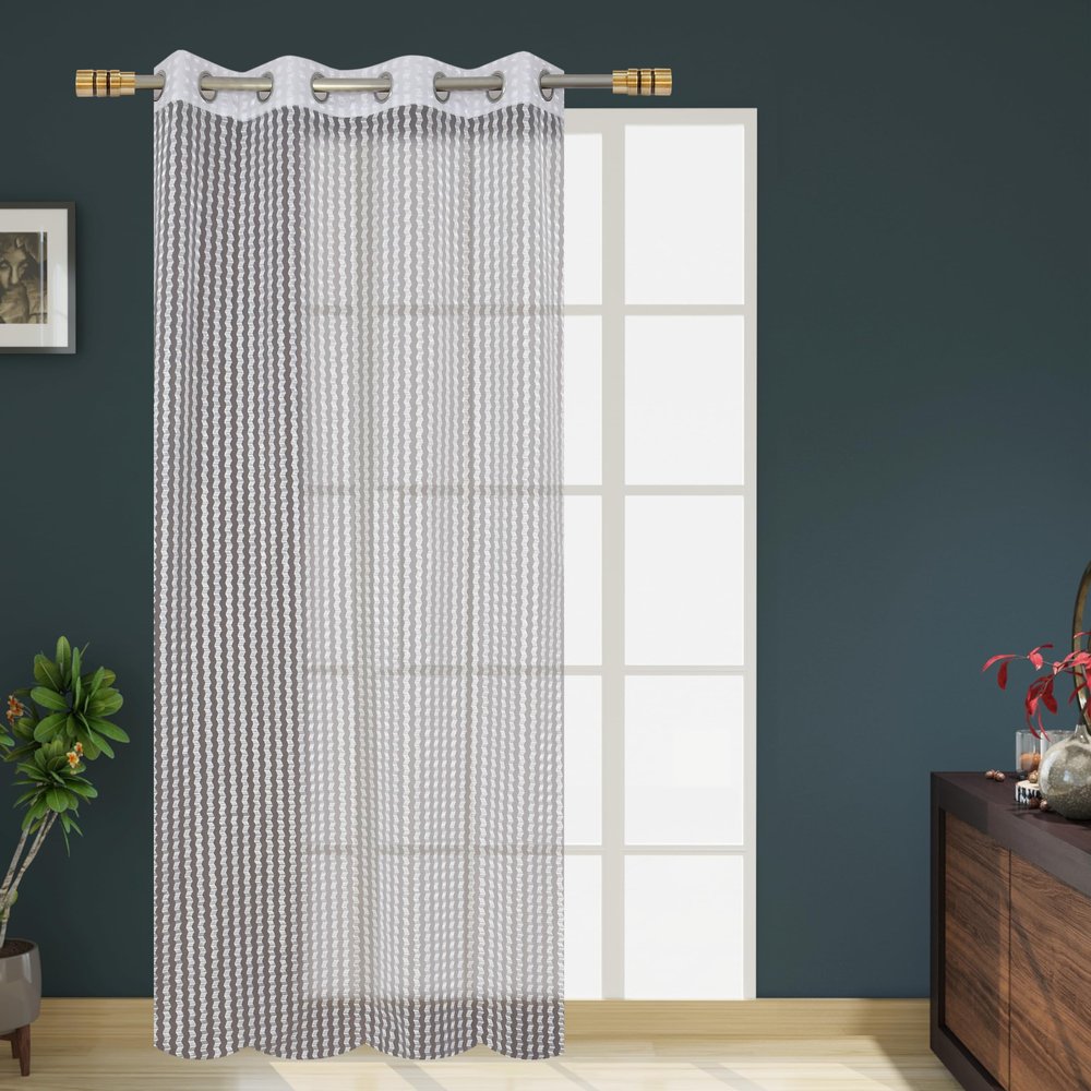 FRESH FROM LOOM Sheer Curtains 9 Feet Long Door and Window | Net Curtain | Semi Transparent Tissue Screens Parda | Eyelet Ring Parde (4 x 9 feet, White, 1pc Only)