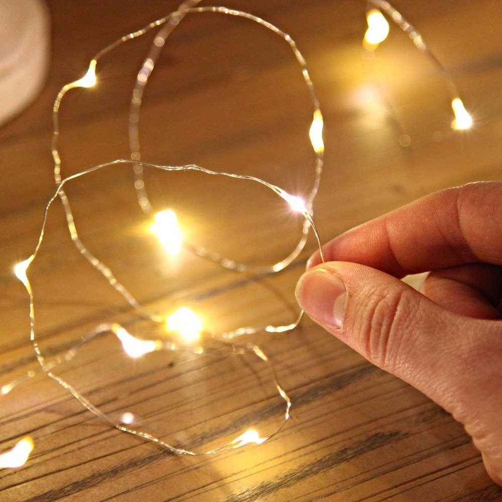AtneP 3M 30LEDs USB Sliver String Copper LED Lights Warm White Decorative Fairy Lights (Pack of 2)