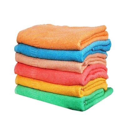 Space Fly 500 GSM Cotton Plain High Absorbent Hand Towel for Kitchen and Bathroom (Size: 11X 17 inch) (Color- Pink, Green, Brown, Blue, Yellow, Orange)- Hand Towel Set of 6.