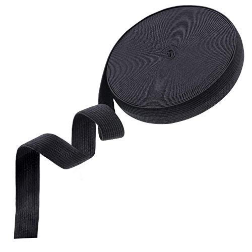 Aakriti Knitted Soft Crochet Elastic for Sewing Ideal for Tailoring, Fashion Designing, Boutique, Stitching Pack of 25 Meters (Black, 2 inch)