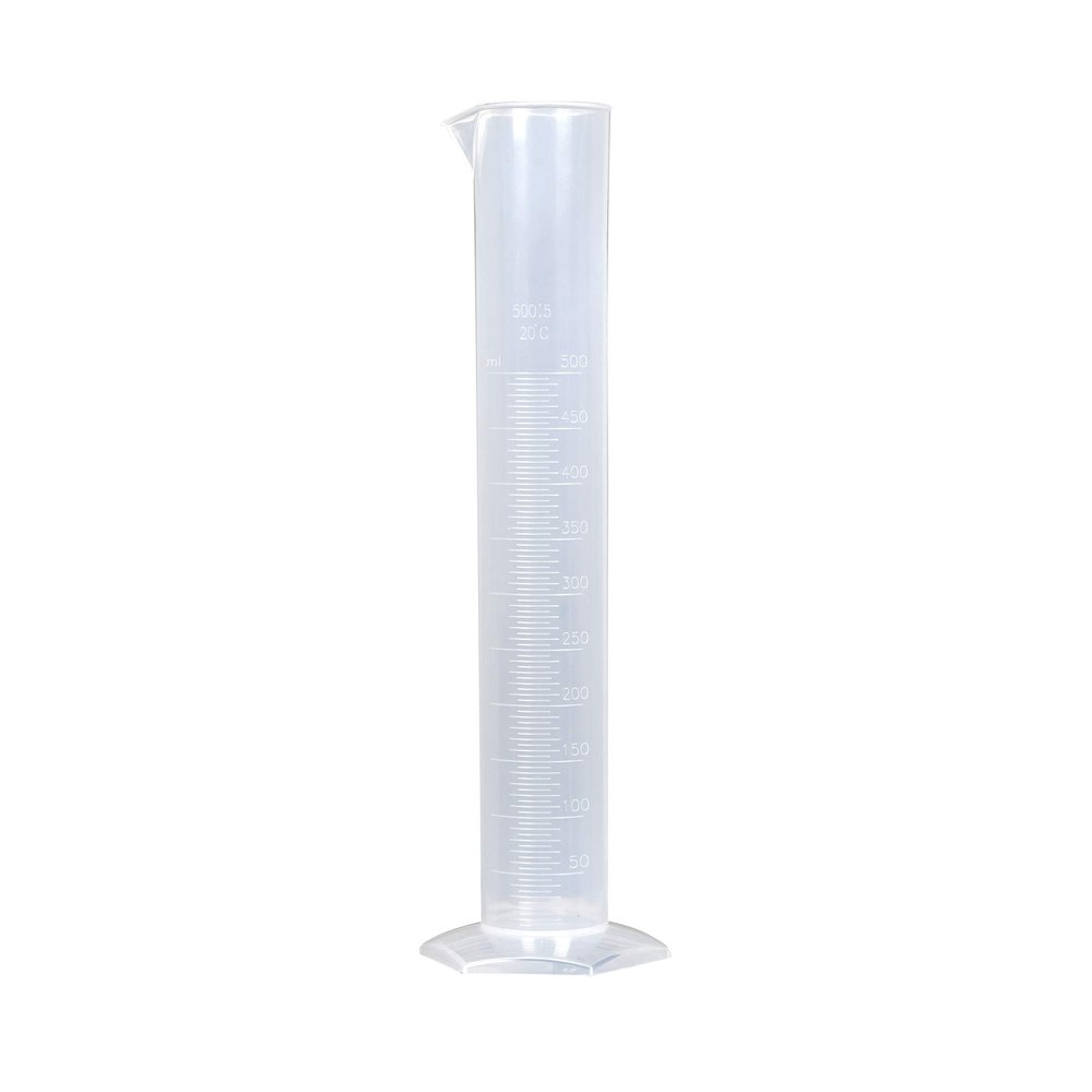 BrewMart India Plastic Cylindrical Test Jar (White, 500 ml)